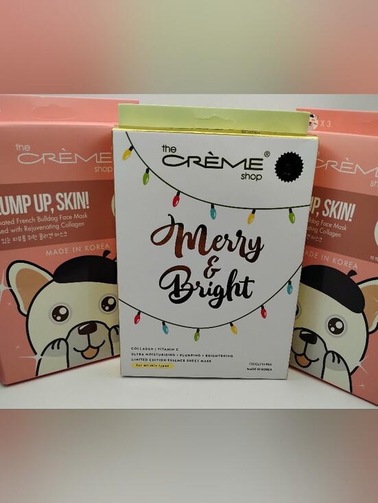 The Creme Shop Other - CRÈME shop Plump Up, Skin! French Bulldog Sheet Mask+Merry And Berry Skin Masks